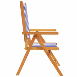 VidaXL 3214554 sedia da esterno Terrazzo Seduta imbottita Legno di acacia, Poliestere Blu, Bianco - Vista aggiuntiva 5