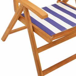VidaXL 3214554 sedia da esterno Terrazzo Seduta imbottita Legno di acacia, Poliestere Blu, Bianco - Vista aggiuntiva 8