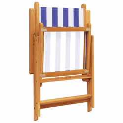 VidaXL 3214555 sedia da esterno Terrazzo Seduta imbottita Legno di acacia, Poliestere Blu, Bianco - Vista aggiuntiva 7