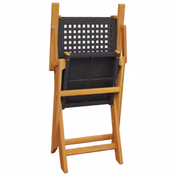 VidaXL 3214556 sedia da esterno Terrazzo Seduta imbottita Legno di acacia, Rattan sintetico Nero - Vista aggiuntiva 8