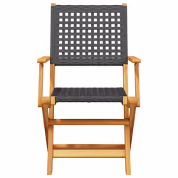 VidaXL 3214557 sedia da esterno Terrazzo Seduta imbottita Legno di acacia, Rattan sintetico Nero - Vista aggiuntiva 4