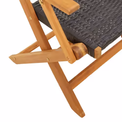VidaXL 3214557 sedia da esterno Terrazzo Seduta imbottita Legno di acacia, Rattan sintetico Nero - Vista aggiuntiva 8