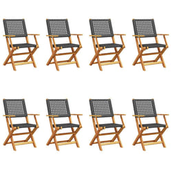 VidaXL 3214558 sedia da esterno Terrazzo Seduta imbottita Legno di acacia, Rattan sintetico Nero