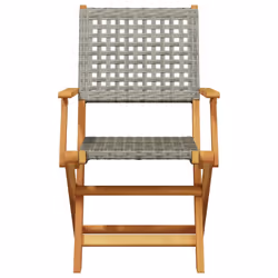 VidaXL 3214559 sedia da esterno Terrazzo Seduta imbottita Legno di acacia, Rattan sintetico Grigio - Vista aggiuntiva 5