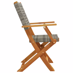 VidaXL 3214559 sedia da esterno Terrazzo Seduta imbottita Legno di acacia, Rattan sintetico Grigio - Vista aggiuntiva 6