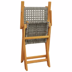 VidaXL 3214559 sedia da esterno Terrazzo Seduta imbottita Legno di acacia, Rattan sintetico Grigio - Vista aggiuntiva 8
