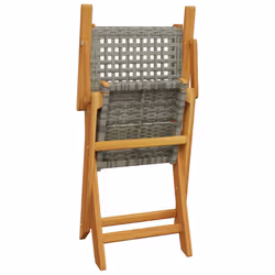 VidaXL 3214560 sedia da esterno Terrazzo Seduta imbottita Legno di acacia, Rattan sintetico Grigio - Vista aggiuntiva 7