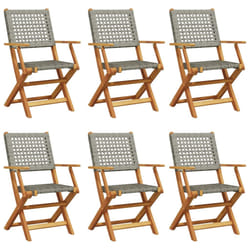 VidaXL 3214561 sedia da esterno Terrazzo Seduta imbottita Legno di acacia, Rattan sintetico Grigio