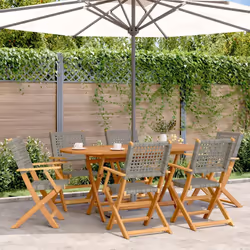 VidaXL 3214561 sedia da esterno Terrazzo Seduta imbottita Legno di acacia, Rattan sintetico Grigio