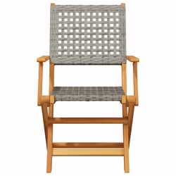 VidaXL 3214561 sedia da esterno Terrazzo Seduta imbottita Legno di acacia, Rattan sintetico Grigio - Vista aggiuntiva 4