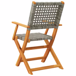 VidaXL 3214561 sedia da esterno Terrazzo Seduta imbottita Legno di acacia, Rattan sintetico Grigio - Vista aggiuntiva 6