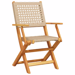 VidaXL 3214562 sedia da esterno Terrazzo Seduta imbottita Legno di acacia, Rattan sintetico Beige - Vista aggiuntiva 4