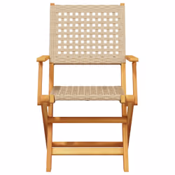 VidaXL 3214562 sedia da esterno Terrazzo Seduta imbottita Legno di acacia, Rattan sintetico Beige - Vista aggiuntiva 5