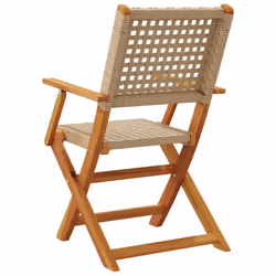 VidaXL 3214562 sedia da esterno Terrazzo Seduta imbottita Legno di acacia, Rattan sintetico Beige - Vista aggiuntiva 7