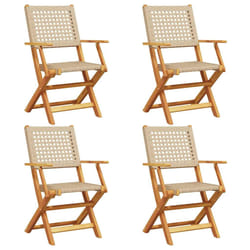 VidaXL 3214563 sedia da esterno Terrazzo Seduta imbottita Legno di acacia, Rattan sintetico Beige