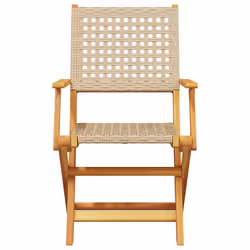 VidaXL 3214563 sedia da esterno Terrazzo Seduta imbottita Legno di acacia, Rattan sintetico Beige - Vista aggiuntiva 4