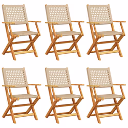 VidaXL 3214564, Terrazzo, Seduta imbottita, Legno di acacia, Rattan sintetico, Beige, 110 kg, 540 mm