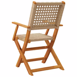 VidaXL 3214564 sedia da esterno Terrazzo Seduta imbottita Legno di acacia, Rattan sintetico Beige - Vista aggiuntiva 6
