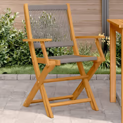 VidaXL 3214569 sedia da esterno Terrazzo Seduta imbottita Legno di acacia, Polipropilene (PP) Grigio