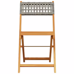 VidaXL 3214596 sedia da esterno Terrazzo Seduta imbottita Legno di acacia, Rattan sintetico Grigio - Vista aggiuntiva 4
