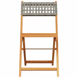 VidaXL 3214597 sedia da esterno Terrazzo Seduta imbottita Legno di acacia, Rattan sintetico Grigio - Vista aggiuntiva 4