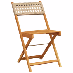 VidaXL 3214598 sedia da esterno Terrazzo Seduta imbottita Legno di acacia, Rattan sintetico Beige - Vista aggiuntiva 4