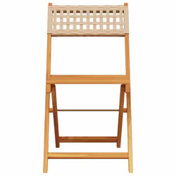 VidaXL 3214598 sedia da esterno Terrazzo Seduta imbottita Legno di acacia, Rattan sintetico Beige - Vista aggiuntiva 5