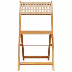 VidaXL 3214599 sedia da esterno Terrazzo Seduta imbottita Legno di acacia, Rattan sintetico Beige - Vista aggiuntiva 4