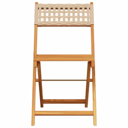 VidaXL 3214600 sedia da esterno Terrazzo Seduta imbottita Legno di acacia, Rattan sintetico Beige - Vista aggiuntiva 4