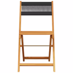 VidaXL 3214603 sedia da esterno Terrazzo Seduta imbottita Legno di acacia Nero - Vista aggiuntiva 4