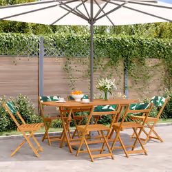 VidaXL 3214623 sedia da esterno Terrazzo Seduta imbottita Legno di acacia, Poliestere Verde