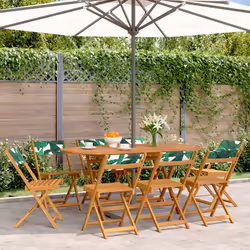 VidaXL 3214624 sedia da esterno Terrazzo Seduta imbottita Legno di acacia, Poliestere Verde