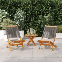 VidaXL 3214633 sedia da esterno Terrazzo Seduta imbottita Legno di acacia, Polipropilene (PP) Grigio - Vista aggiuntiva 2
