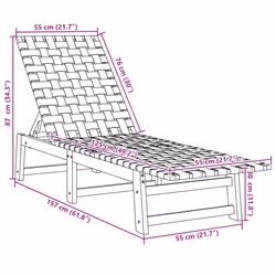 VidaXL 3214218 sedia da esterno Salone Legno di acacia Blu, Marrone - Vista aggiuntiva 7