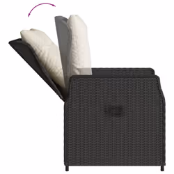 VidaXL 368661 sedia da esterno Terrazzo Seduta imbottita Rattan sintetico, Acciaio Crema, Bianco - Vista aggiuntiva 8