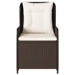 VidaXL 368662 sedia da esterno Terrazzo Seduta imbottita Rattan sintetico, Acciaio Crema, Bianco - Vista aggiuntiva 5