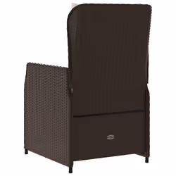 VidaXL 368662 sedia da esterno Terrazzo Seduta imbottita Rattan sintetico, Acciaio Crema, Bianco - Vista aggiuntiva 7