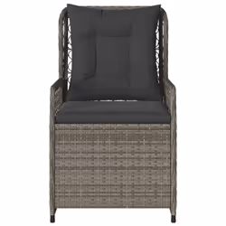 VidaXL 368663 sedia da esterno Terrazzo Seduta imbottita Rattan sintetico, Acciaio Grigio - Vista aggiuntiva 5