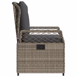 VidaXL 368663 sedia da esterno Terrazzo Seduta imbottita Rattan sintetico, Acciaio Grigio - Vista aggiuntiva 6