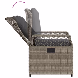 VidaXL 368663 sedia da esterno Terrazzo Seduta imbottita Rattan sintetico, Acciaio Grigio - Vista aggiuntiva 8