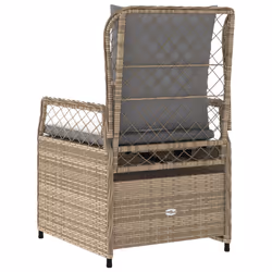 VidaXL 368664 sedia da esterno Terrazzo Seduta imbottita Rattan sintetico, Acciaio Grigio - Vista aggiuntiva 7