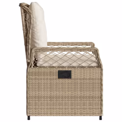 VidaXL 368665 sedia da esterno Terrazzo Seduta imbottita Rattan sintetico, Acciaio Crema, Bianco - Vista aggiuntiva 6