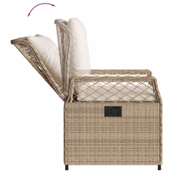 VidaXL 368665 sedia da esterno Terrazzo Seduta imbottita Rattan sintetico, Acciaio Crema, Bianco - Vista aggiuntiva 8