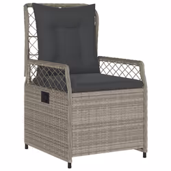 VidaXL 368666 sedia da esterno Terrazzo Seduta imbottita Rattan sintetico, Acciaio Grigio - Vista aggiuntiva 4