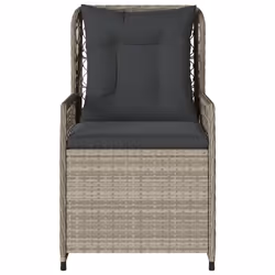 VidaXL 368666 sedia da esterno Terrazzo Seduta imbottita Rattan sintetico, Acciaio Grigio - Vista aggiuntiva 5