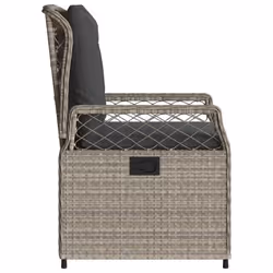 VidaXL 368666 sedia da esterno Terrazzo Seduta imbottita Rattan sintetico, Acciaio Grigio - Vista aggiuntiva 6
