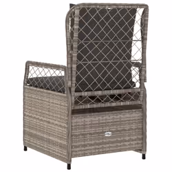 VidaXL 368666 sedia da esterno Terrazzo Seduta imbottita Rattan sintetico, Acciaio Grigio - Vista aggiuntiva 7