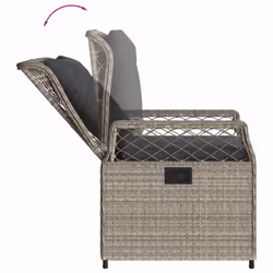 VidaXL 368666 sedia da esterno Terrazzo Seduta imbottita Rattan sintetico, Acciaio Grigio - Vista aggiuntiva 8