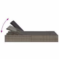VidaXL 368630 sedia da esterno Salone Seduta imbottita Rattan sintetico, Acciaio Grigio - Vista aggiuntiva 6