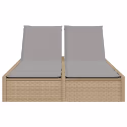 vidaXL Lettino Prendisole con Cuscini Beige in Polyrattan - Vista aggiuntiva 3